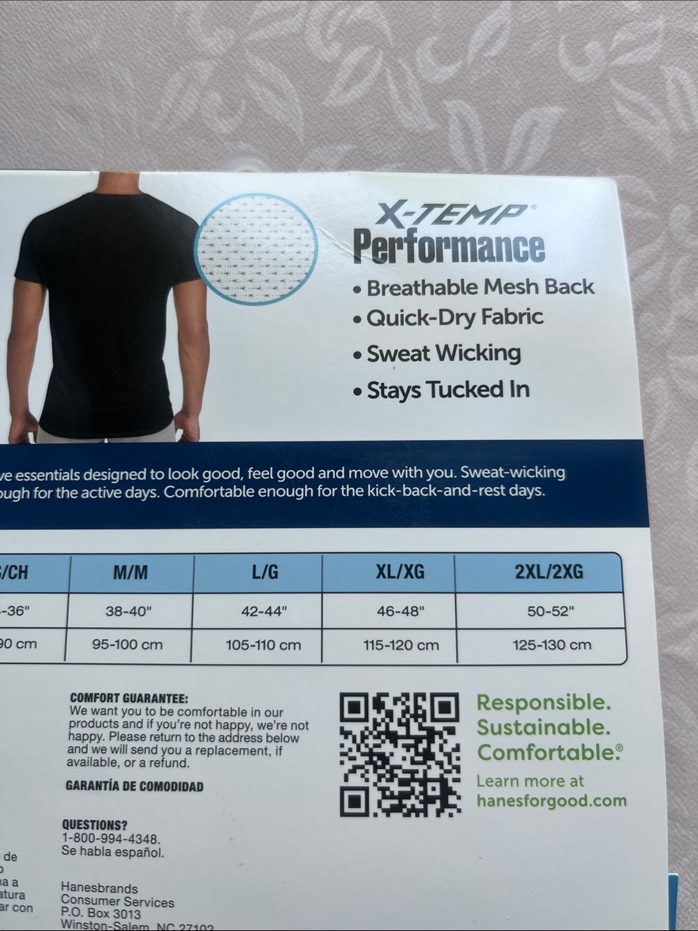 2/$25 NWT Hanes Men's Performance Crew Neck T-Shirts Black & Gray 3 Pack Size S - Picture 9 of 11